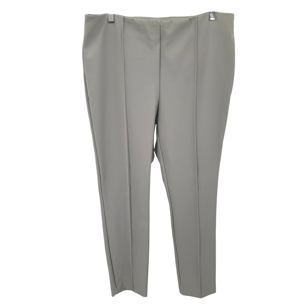 Rachel Zoe Trousers Womens 12 Taupe Grey Pintuck Stretch Career Classic Luxury